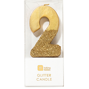 Gold Number 2 Candle